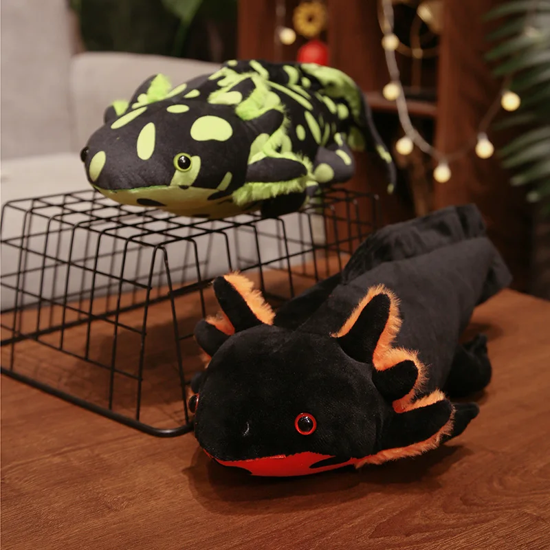 23-80cm Cute Soft Colorful Newt Plush Toy Kawaii Keychains Stuffed Cute Axolotl Salamander Fuzzy Plush Fish Appeasing Kids Gift