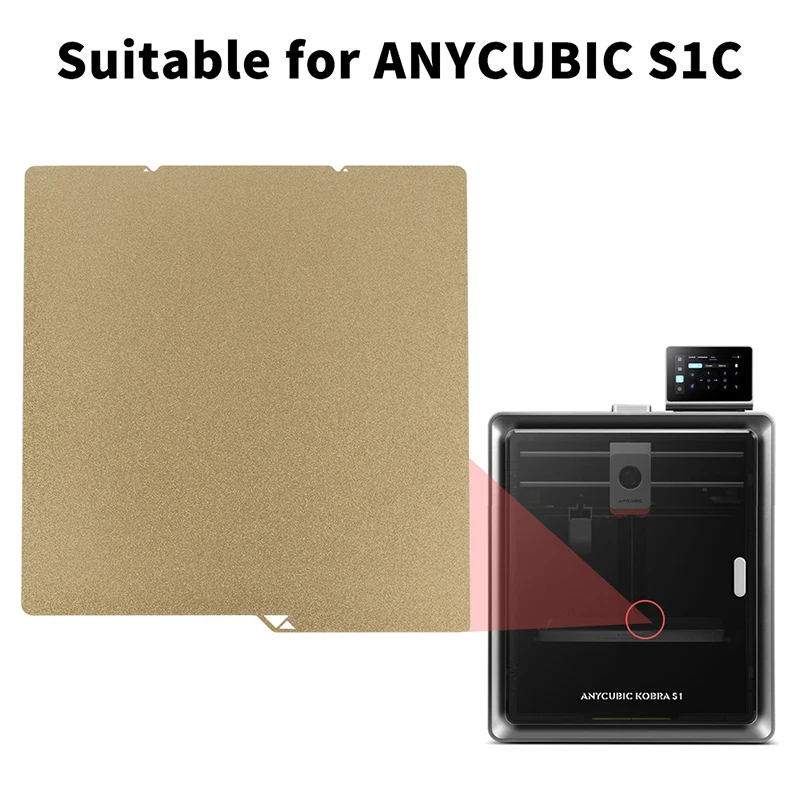 

1Pc For Anycubic Kobra S1 Combo Plate Pei Sheet 264x276 PEI Textured Double Sided Heatbed For Kobra S1C 3D Printer Accessories