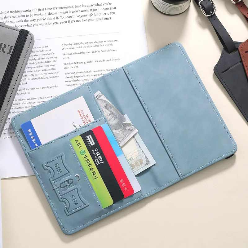 PU Travel Wallet RFID Passport Covers for Women Men Passport Holder Id Credit Card Holder Flight Ticket Clip Travel Accessories