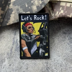 Parche táctico Let's Rock – Bandera Morale con gancho y bucle
