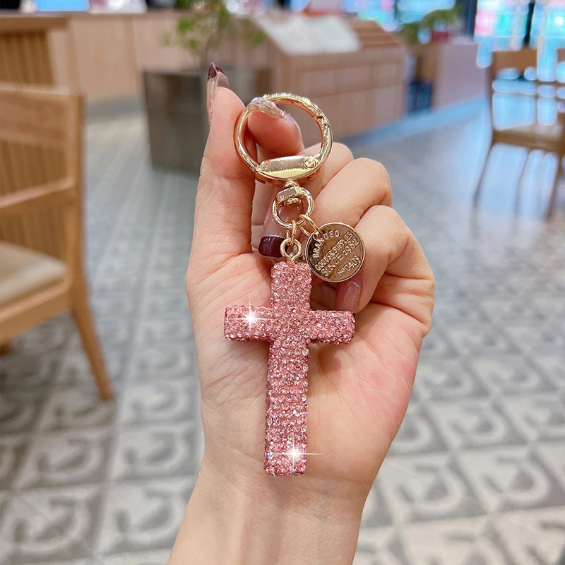 Fashionable, Diamond-Encrusted Crosses, Keychains, Creative Bags, Pendants, Personalized Car Accessories, Gifts