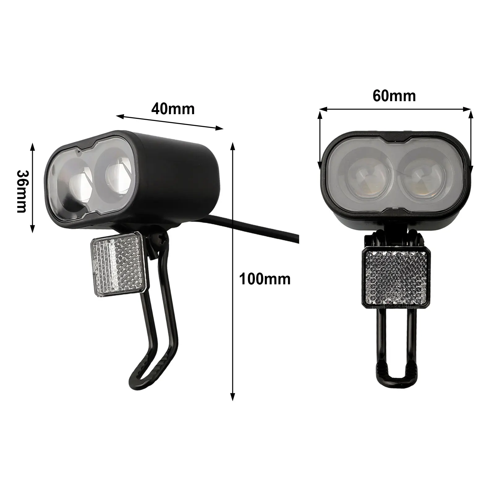 12-48V Bicycle Lithium Battery Headlight 2pins Waterproof Plug Front Lamp Mountain Road Bike Accessories Cycling Parts