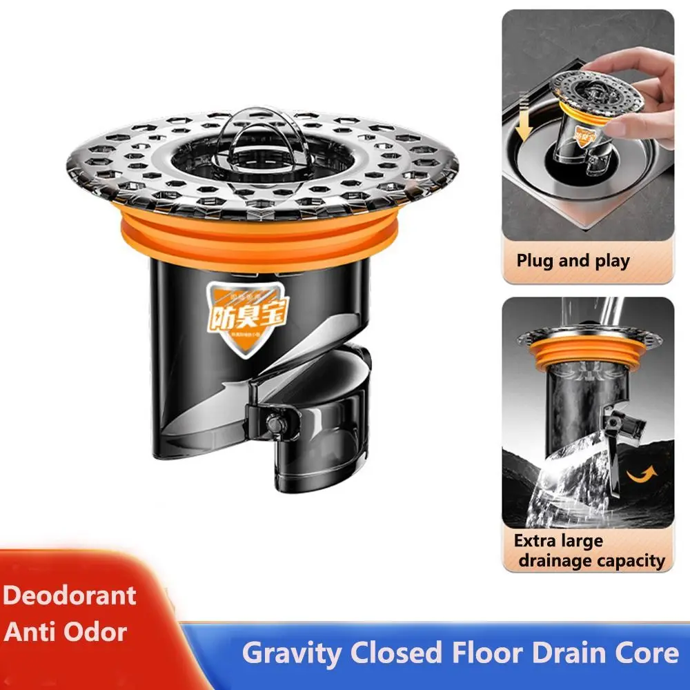 Floor Drain Core Shower Floor Strainer Cover Toilet Sewer Anti-Odor No Smell Bathroom Toilet Sewer Shower Drain Plug