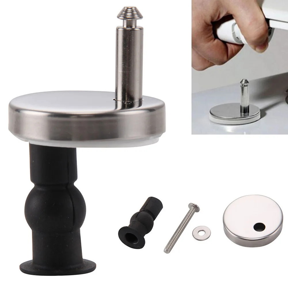 Practical Brand New Toilet Hinge Hinge Pack Soft Sliver&Black Stainless Steel Top Close 2pcs。 Toilet Hinges Fitting