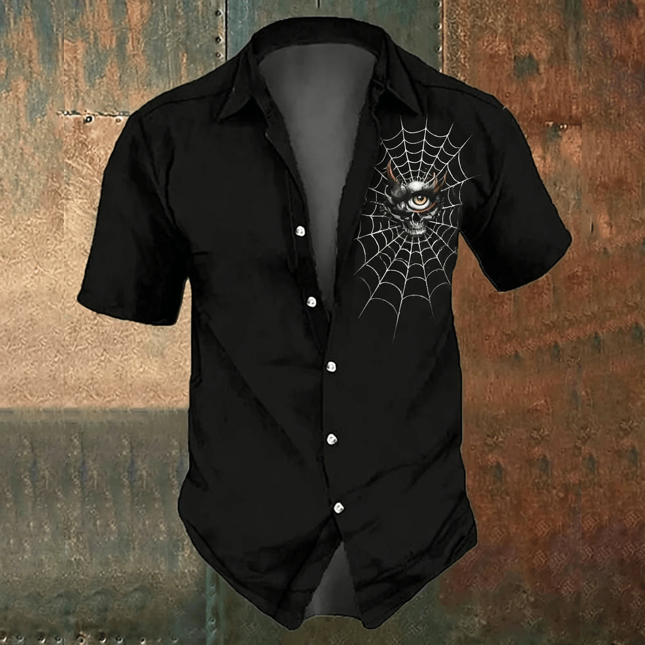 Men's Black Cross Print Casual - огляд і ціна Men'S Gothic Formal Wear