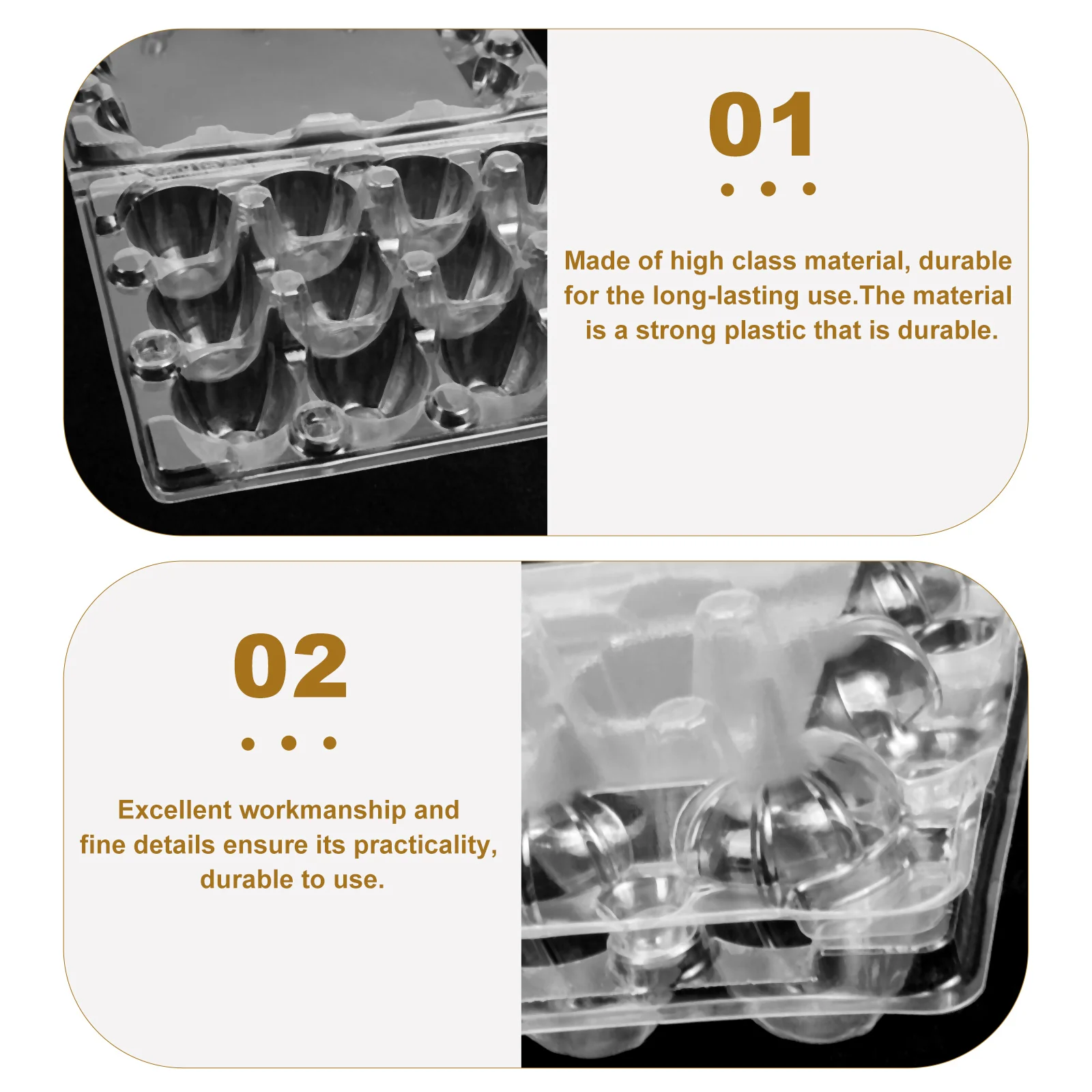 50 Pcs Quail Egg Tray Packaging Storage Case Kitchen Plate Gift Box Disposable Container Plastic