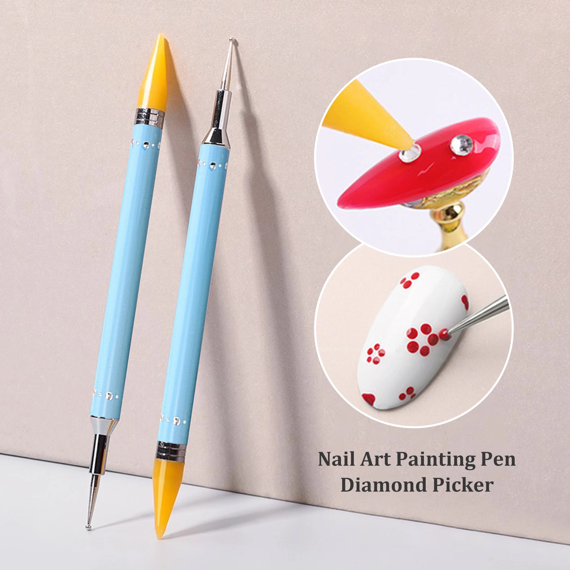 Diamond Embroidery Double Head Point Drill Pen Dot Painting Point Pen Nail Art Rhinestone Picker Wax Pencil Crystal Handle Tool