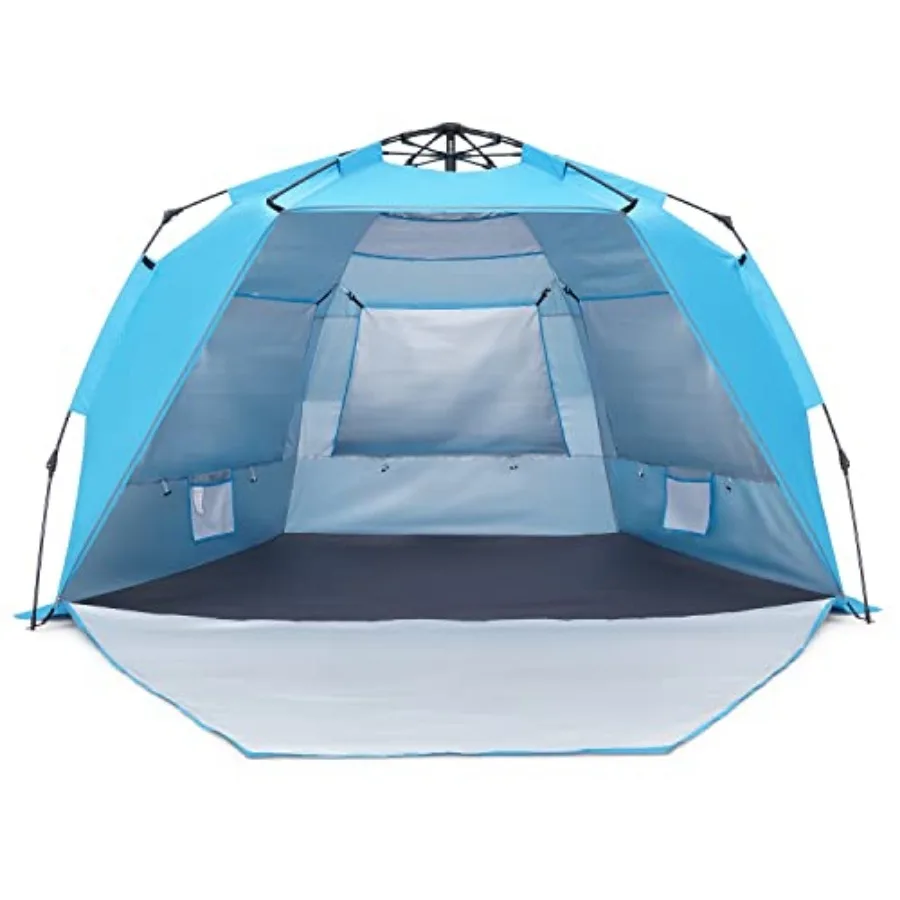 

Pop Up Beach Tent, Portable Beach Folding Sun Shade Shelter, UPF 50+ Protection, Easy Setup and Carry, Double Silver Coating wi