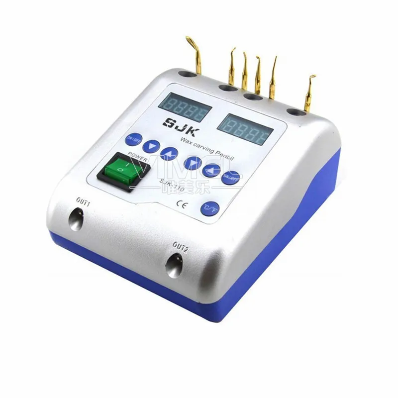 Double Pen Electric Waxer with 6 Wax Tips Dental Laboratory Carving Knife Ergonomic Design for Precision Dental Surgery