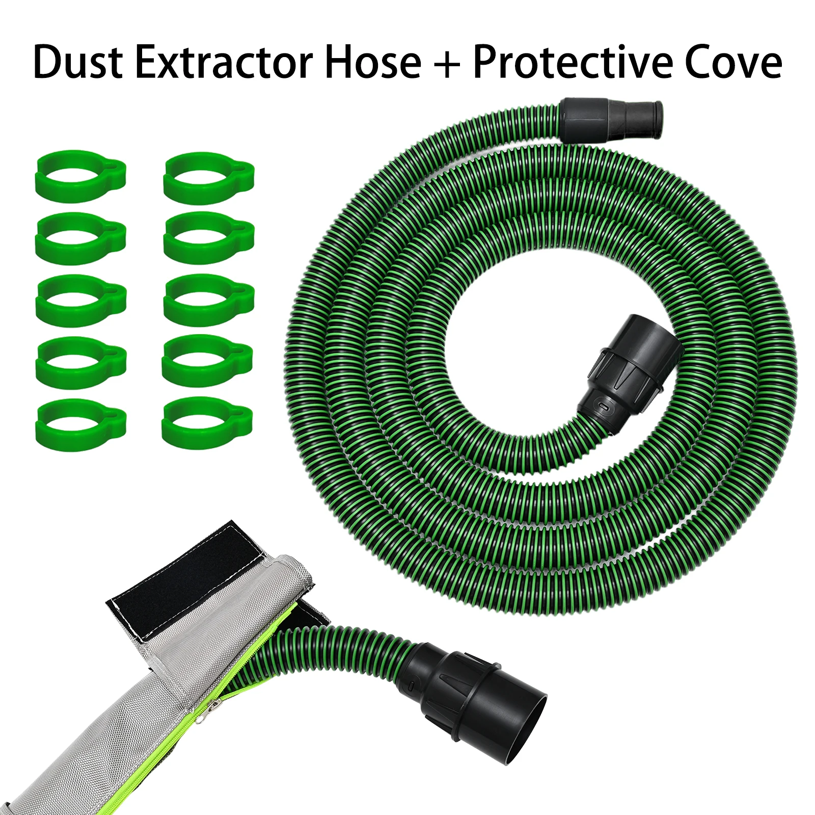 3.5M/5M Vacuum Tube & Dust Extractor Hose D27/32 Combo Kit for Festool Mirka, Antistatic Suction Hose & Wear-resistant Protectiv