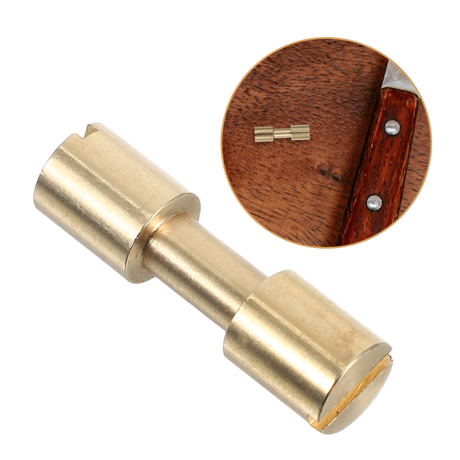 

1pc 1 Pair Stainless Steel Knife Handle Rivets Easy Installation Slotted Design Secure Fastening For Wooden Handles Diy Repair