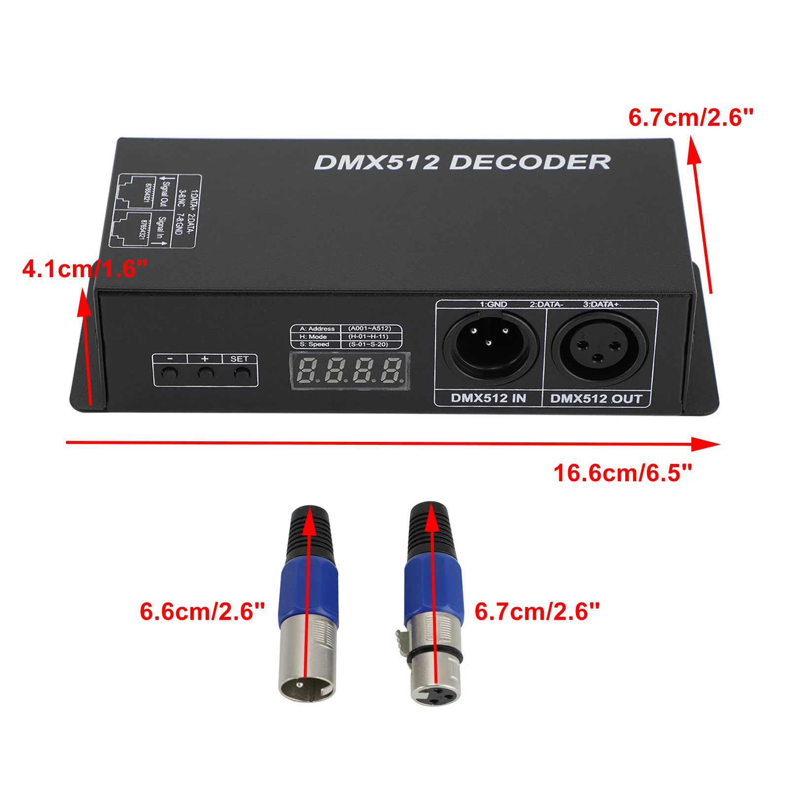 Areyourshop LED RGBW DMX 512 Controller Decoder Dimmer 4Channels 16A 4x4A Stripe Light