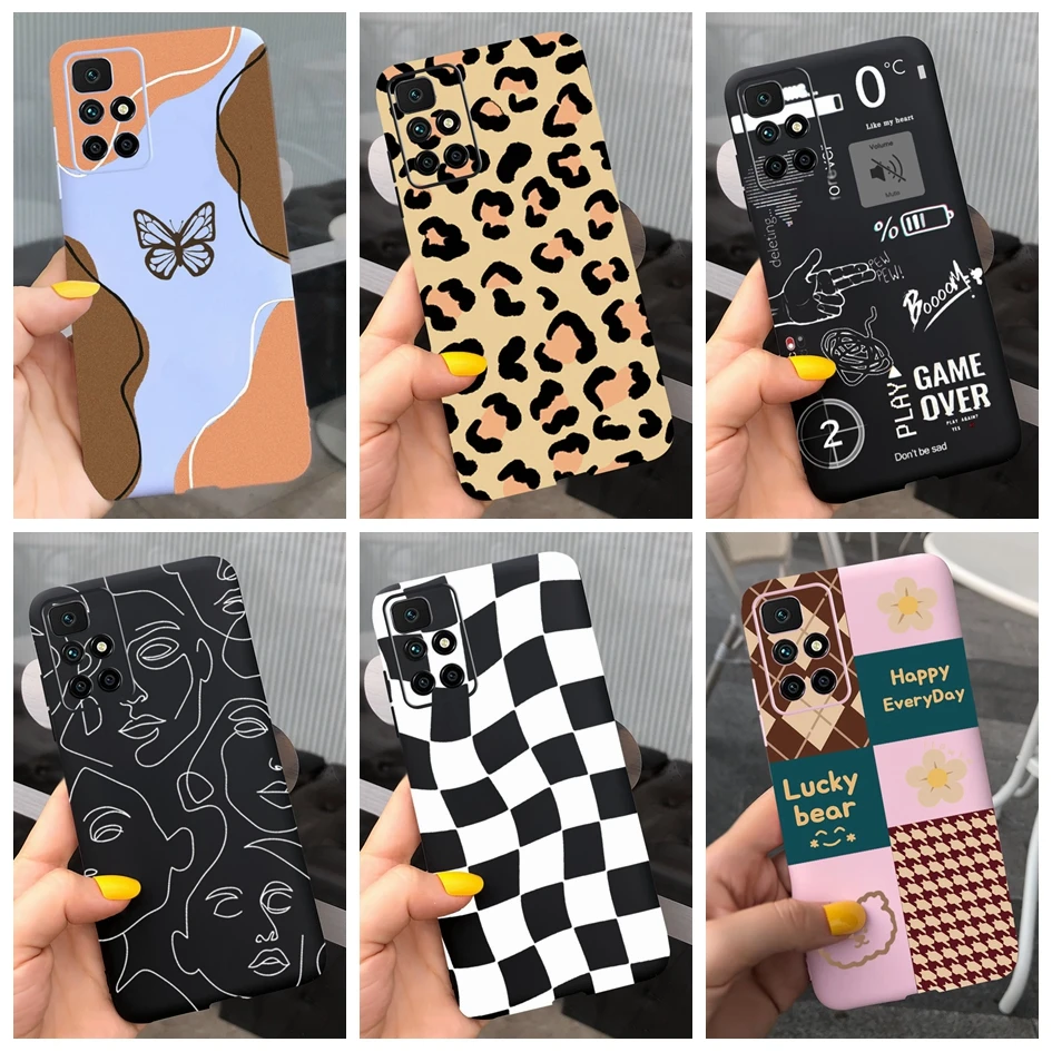 For Funda Xiaomi Redmi 10 2022 Case Fashion Lattice Art Painted Soft Silicone Phone Cover For Xiaomi Redmi 10 Prime Redmi10 Etui