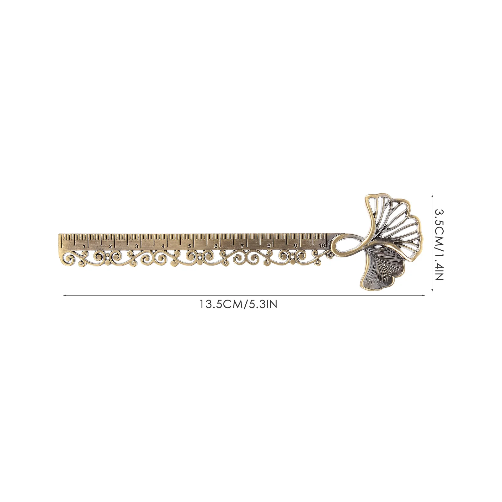 

Metal Ginkgo Bookmark Ruler Set Hollow Bookmarks for Students Teachers Readers Sewing Craft Gifts Silver Alloy Student