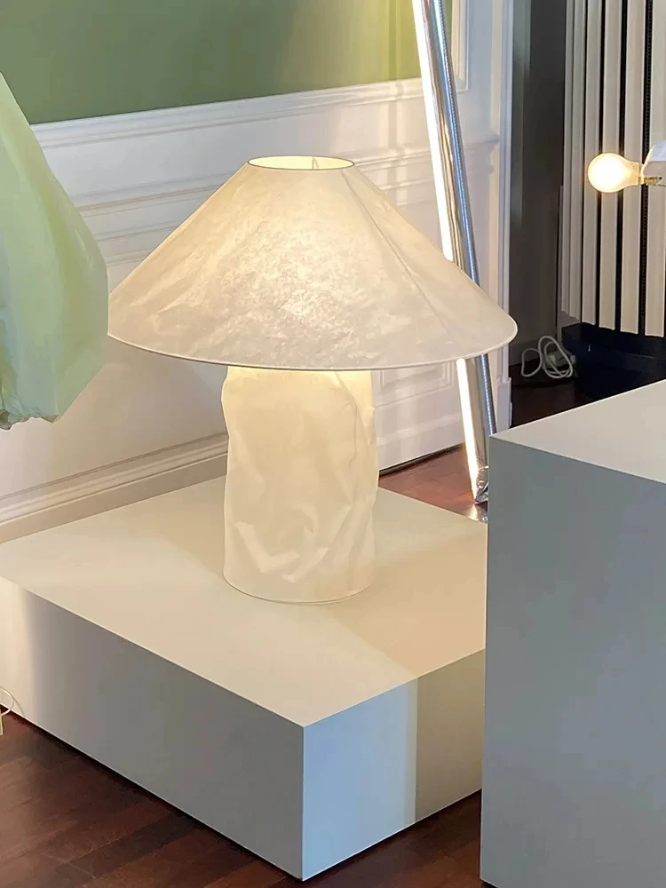 Najwyższej jakości lampa podłoże papierowe Nordic raplampe lampa do sypialni nocna do salonu wystrój hotelu lampka LED Wabi Sabi YX237BE