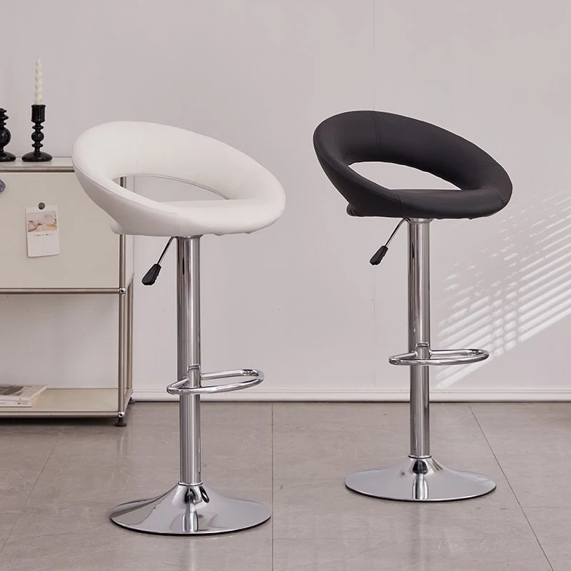 

Adjustable Height And Swivel Function, Home-Use Chair With Backrest, High , Luxury Bar Stool, Fron
