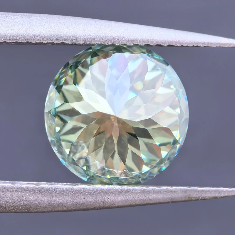 Moissanite Stone 100 Faceted Cut  Natural Color Blue Green DIY Charms Ring Necklace Earrings Main Materials with Certificate