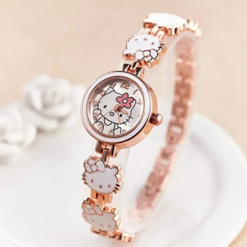 Sanrio Hello Kitty Watch Kawaii Kt Cat Ladies Jewelry Student Cartoon Quartz Watch Girlfriend Valentine\'s Day Birthday Gifts