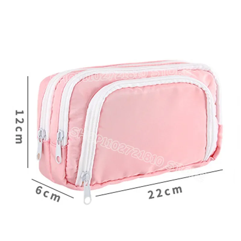 Snoopy Pencil Case 3 Layers Pen Bag Large Capacity Korean Organizer Pouch Student Back To School Supplies Stationery Kids Gift