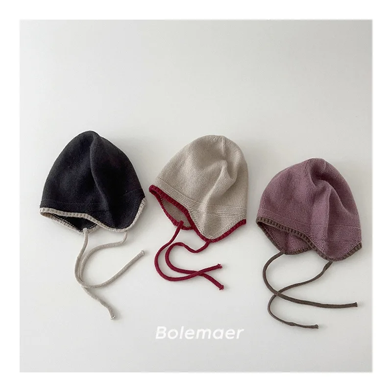 

Autumn Winter Kids Beanie Cap Girls Boys Knit Hats Ear Protection Warm Caps Soft Baby Bonnet Caps Kids Accessories