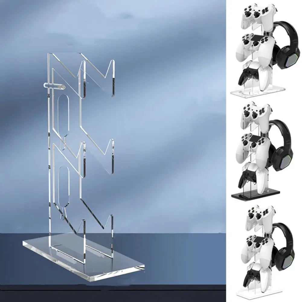

Practical Acrylic 3-Layer Controller Holder White Black Game Handle Display Stand Transparent Stability PS5