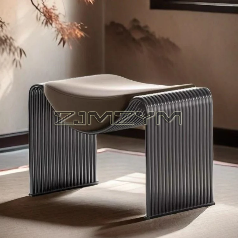 Light Luxury Bedroom Dressing Chair, Home Entrance Iron Minimalist Shoe-changing Stool, Living Room Grand Reception Stool
