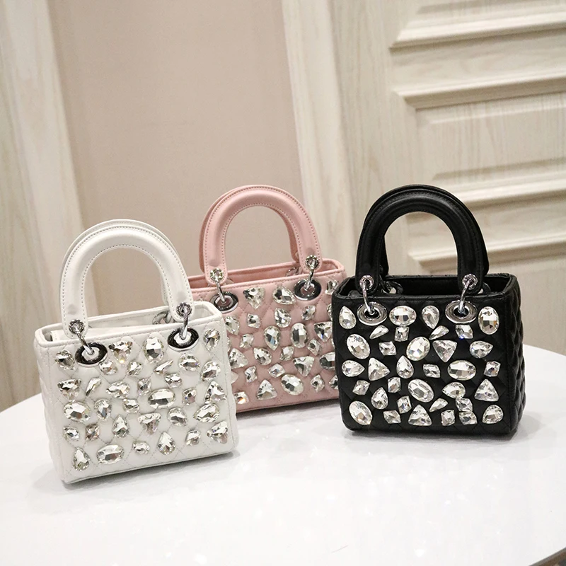 2022 Spring Popular Fashionable Women\'s Fashion Versatile Rhinestone Minority Personalized Portable Shoulder Messenger Bag