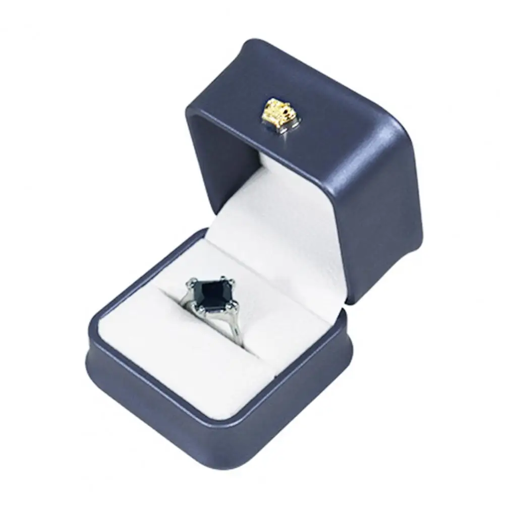 Estuche de almacenamiento portátil, organizador de joyas compacto a prueba de arañazos, caja de anillos con forro de terciopelo suave para