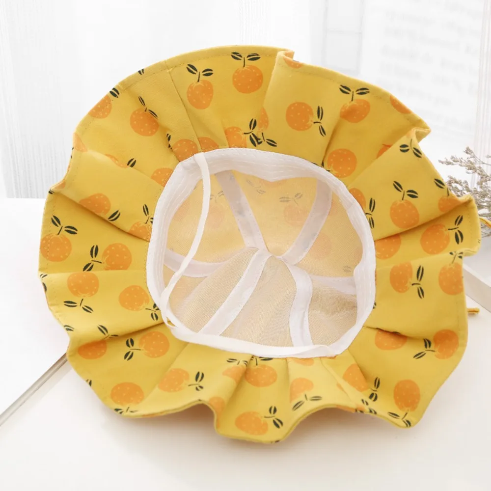 Portable Bowknot Baby Summer Hat Flower Fruit Print Sun Protection Children Sun Cap Breathable Kids Bucket Hats Kids