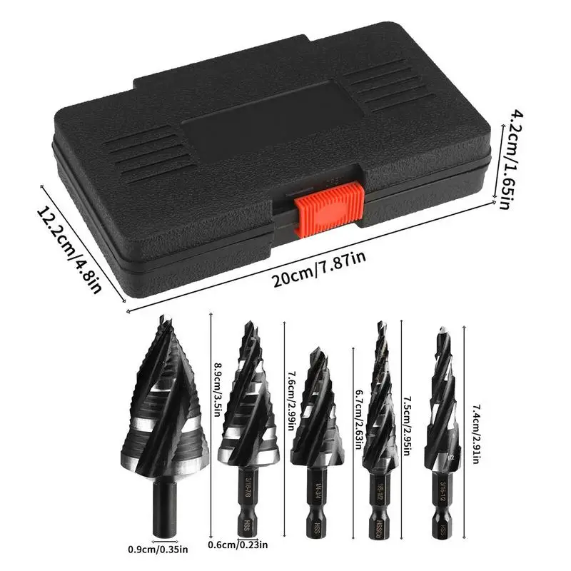 خطوة الحفر خطوة مثقاب مجموعة الصناعية الصف عالية السرعة الصلب دوامة أدوات القطع للخشب الألومنيوم الفولاذ المقاوم للصدأ Pp
