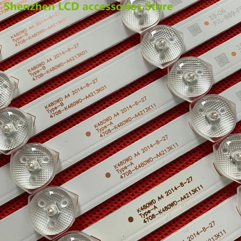 LED Backlight สำหรับ48PFL5445/T3 LED48D8800 48PFF3055/T3 4708-K480WD-A4213K11 4708-K480WD-A4213K01 K480WD 97ซม.16LED 3V