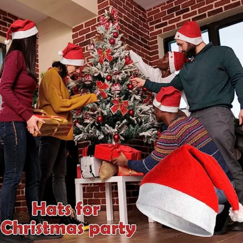 10/20-teiliges Weihnachtsmützen-Set für Erwachsene – rote Weihnachtsmützen, Partydekorationen und Weihnachtsgeschenke