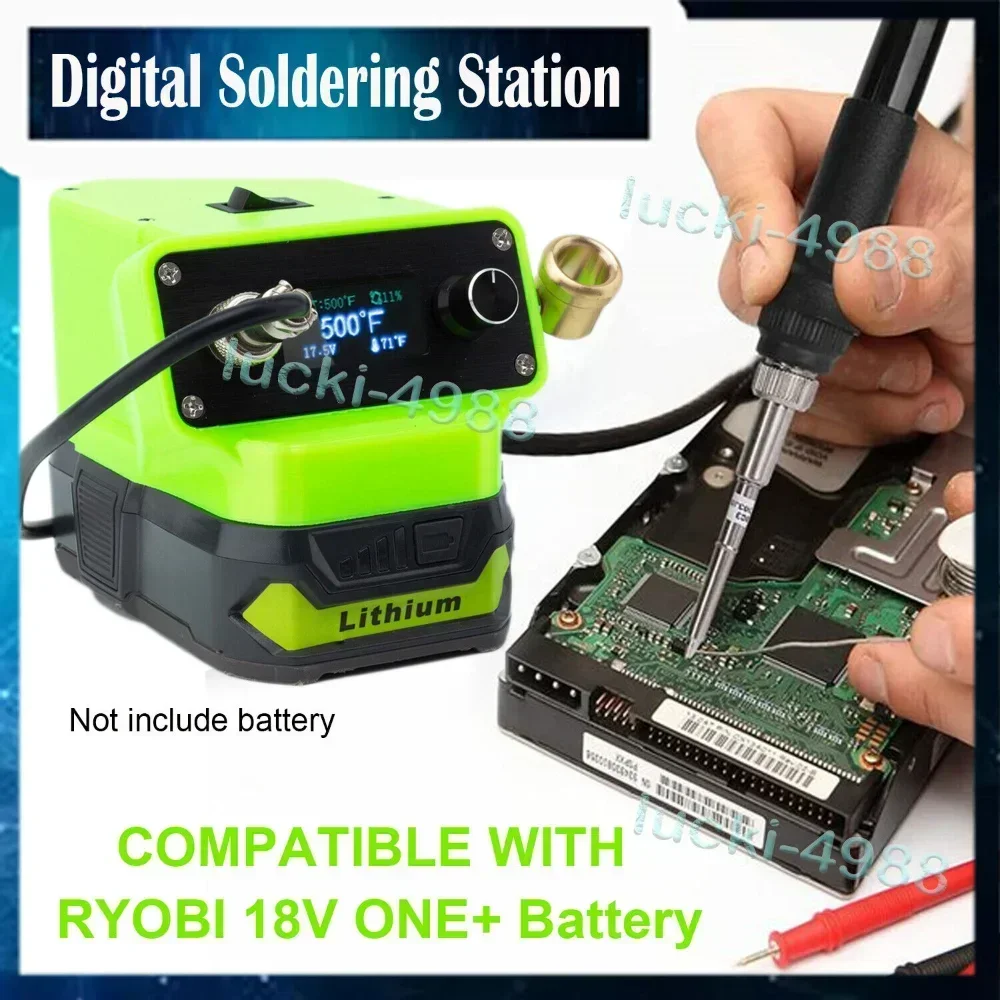 Stazione di saldatura digitale OLED T12 per RYOBI One + 18V agli ioni di litio alimentata a batteria Wireless (non includere la batteria)