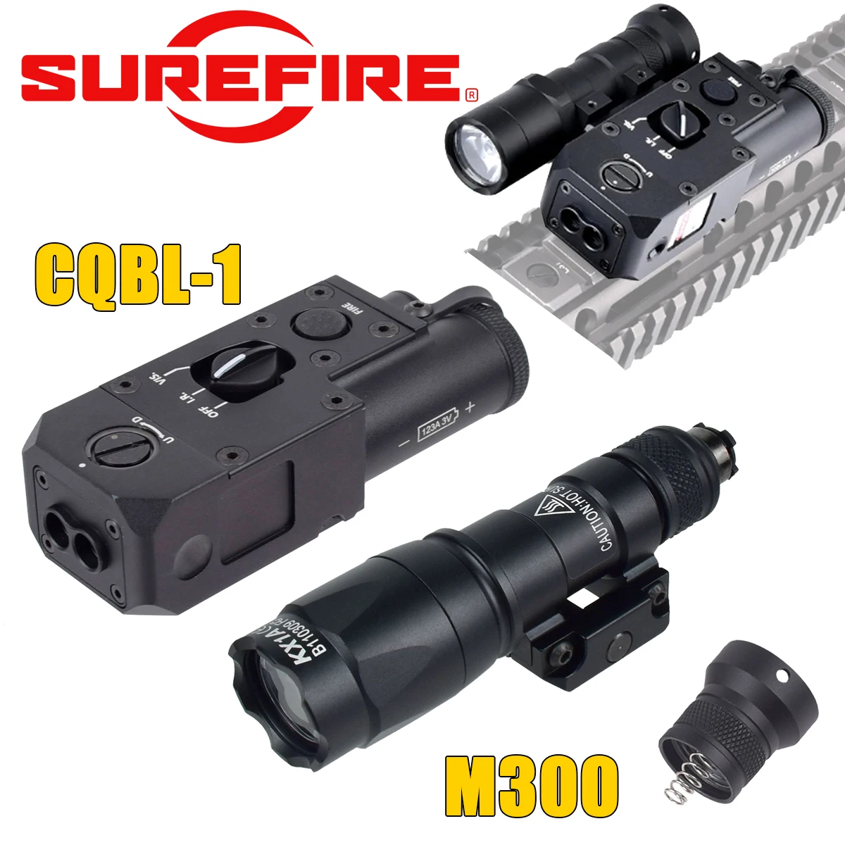 Surefire M300B M300C LED Flashlight with Metal CQBL-1 RD GN BU IR Metal For AR15 AK47 20mm Rail Hunting M300 Scout Light