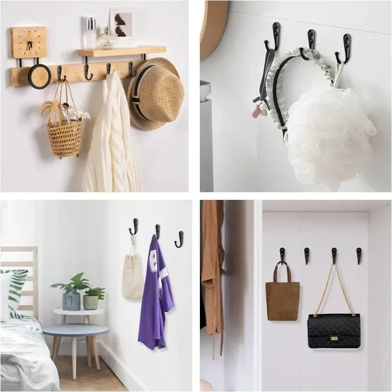 Wholesale Metal Hooks with Screws Wall Mounted Hanging Hook for Coat Towel Bags Caps Hanger Kitchen Bathroom Storage Rack Holder