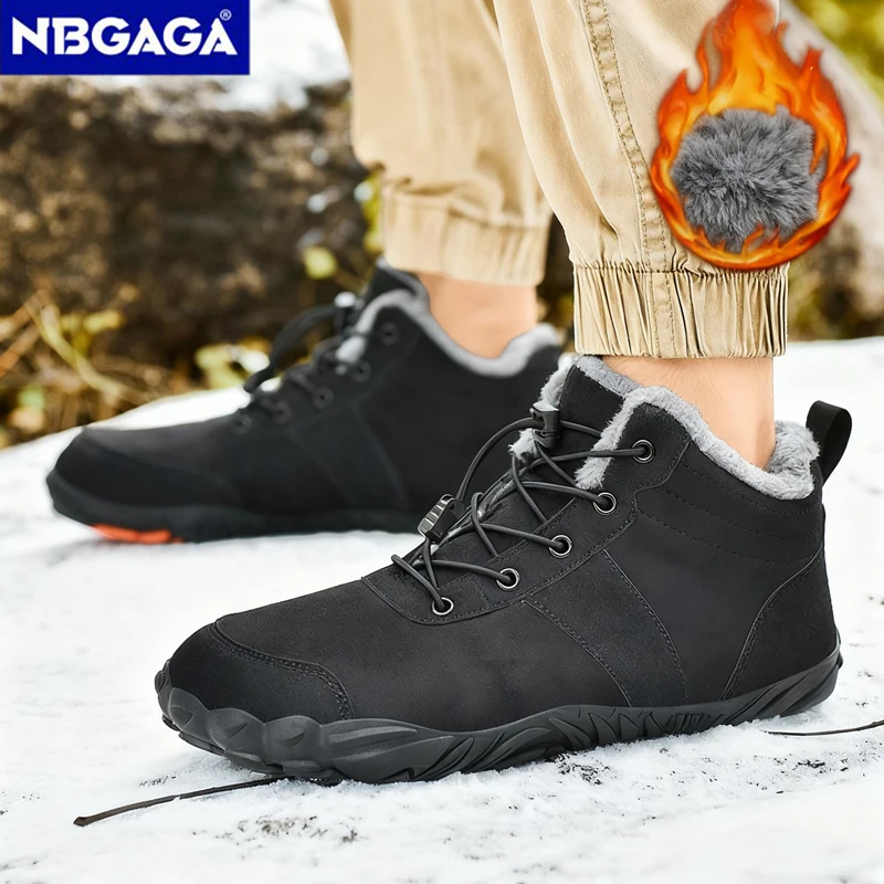 

Теплые плюшевые зимние ботинки для пар, зимние мужские ботильоны, Нескользящая уличная прогулочная обувь, модные зимние кроссовки, большой размер 36-47