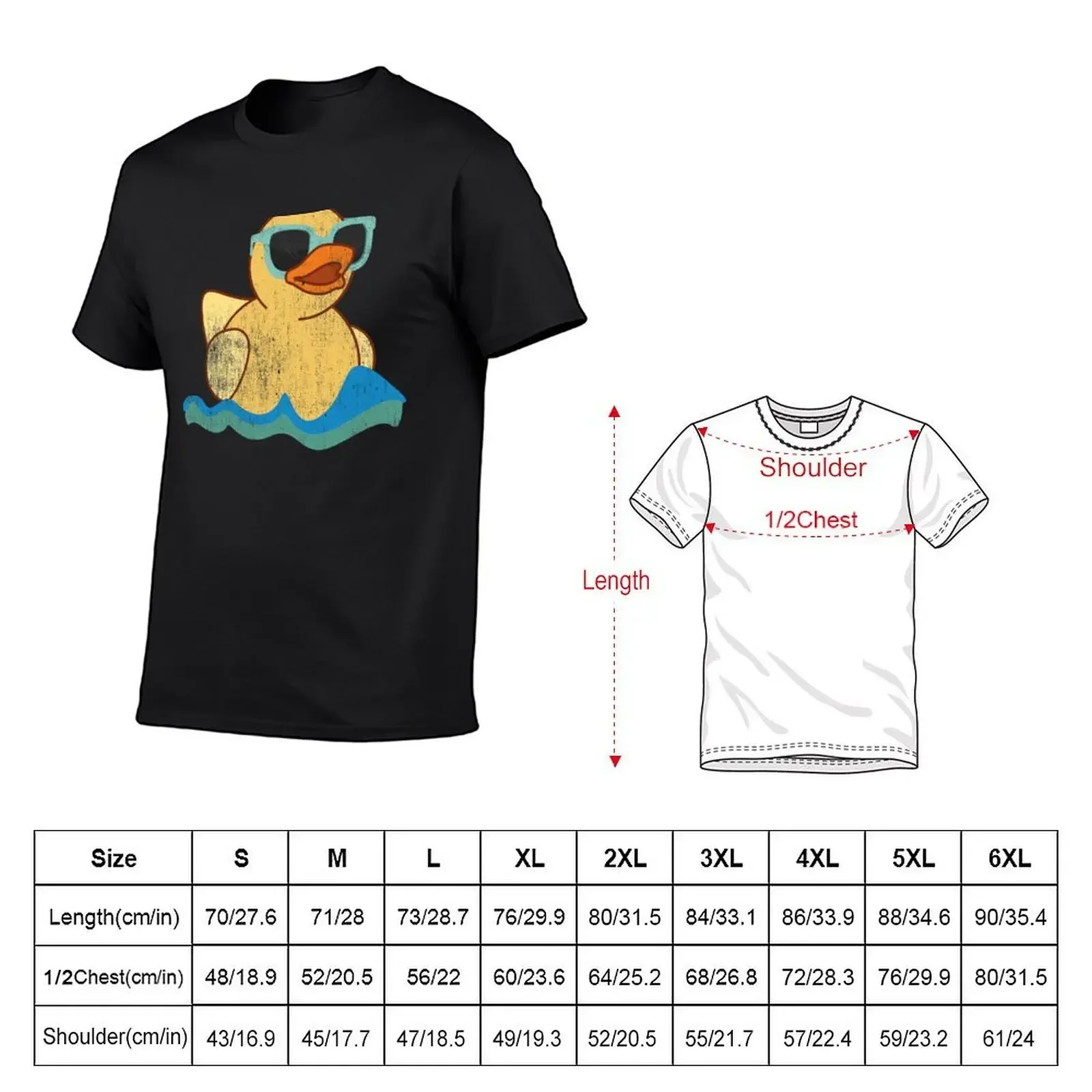 Vintage Cute Yellow Rubber Duckling Art Of Zoo Bath Toy Rubber Duck Ducky T-Shirt tees anime t shirts shirts men graphic