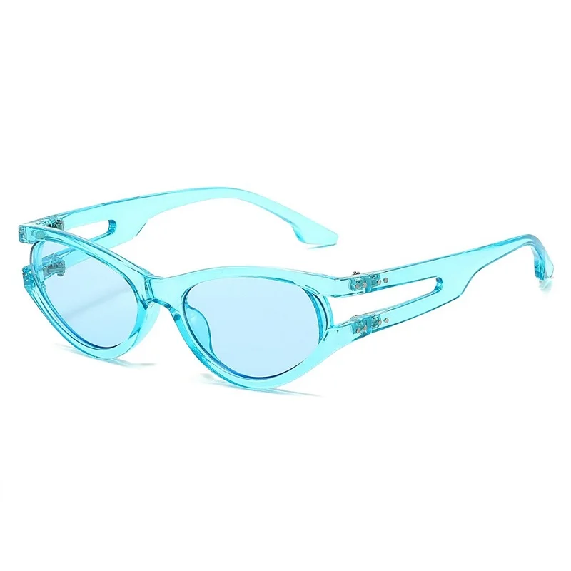 D & T-Lunettes de soleil ovales pour hommes et femmes, lentille PC, cadre creux, randonnée, voyage, type mince, lunettes de luxe, Y2K, UV400, nouvelle mode, 2024