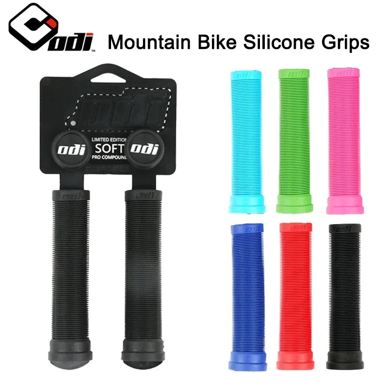 ODI Bicycle Grips Silicone MTB Mountain Bine Handle Bar Cuffs Cover Downhill BMX Folding Balance Bike With Cycling Ends Plugs