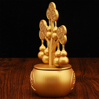Rotating Feng Shui Money Tree Decor Gold Yuanbao Brass Dragon Lucky nament Wealth Home Statue Mini Model