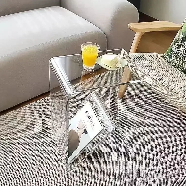 Transparent Acrylic C-Shaped Side  Coffee Tables Luxury Living Room Center Table Nordic Sofa Side  Bedside Table