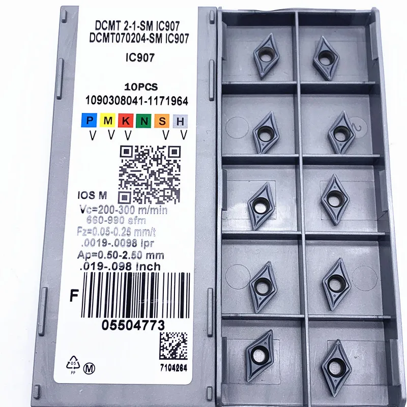 Imagem -05 - Alta Qualidade Ferramenta de Corte de Inserção de Viragem Dcmt070204 Dcmt070208 Vp15tf Ue6020 Us735 Dcmt070204 sm Ic907 908 Dcmt070204 Pm4225