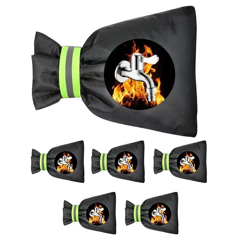 

A76X-Outdoor Faucet Covers 6-Pack For Winter Water Faucet Cover Sock Pipe Insulation Freezing Protection 15X21cm