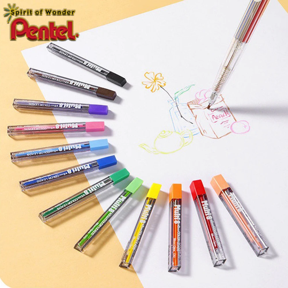 

8/12 Tube/set Japan Pentel Color Leads for Art Multi8 Mechanical Pencil Oil Wax Lead Core Back To School Kawaii Stationery