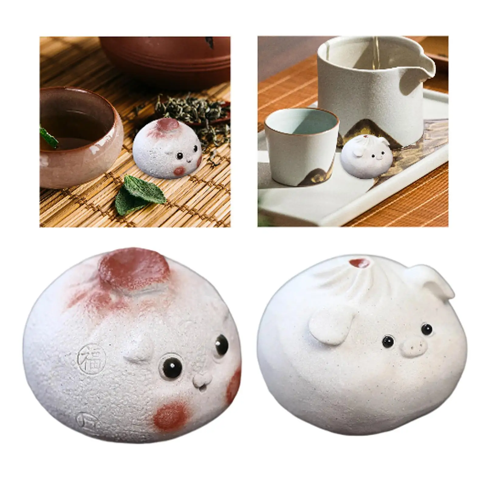 Purple Clay Tea Pet Funny Handmade Home Decor Statue Figurine Tea Accessories for Tea Room Meditative Office Kung Fu Tea Tray