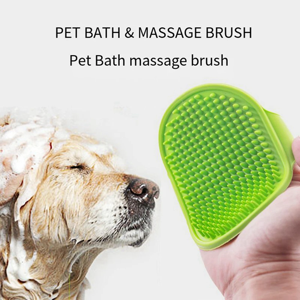 Dog Bath Massage Brush Fur Grooming Comb Soft Rubber  Hair Grooming Massage Comb with Adjustable Strap for Short Long Hair Dogs