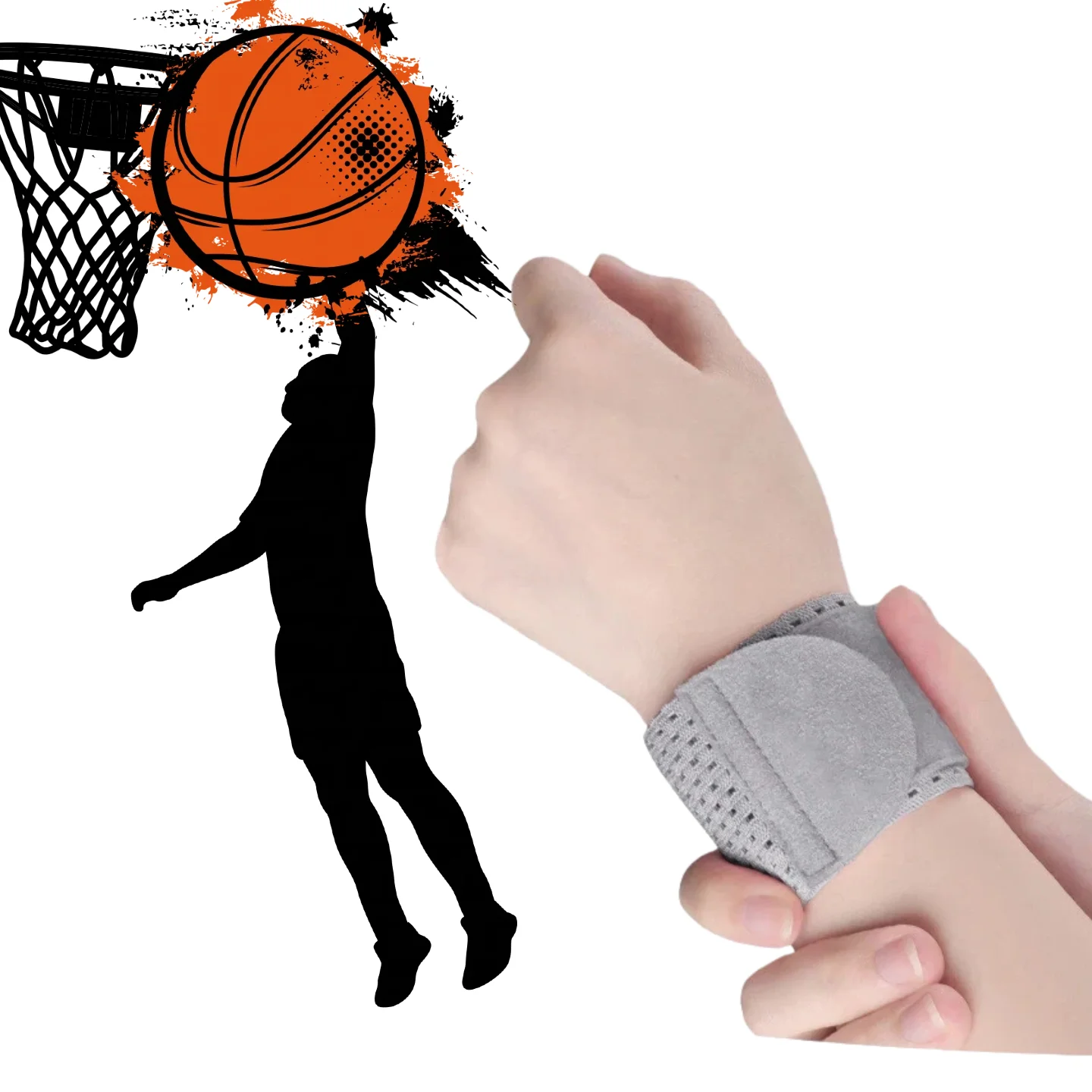 Breathable Wristband Wrapping Compression Sports Elastic Adjustable Wrist Guard Support Basketball Weight Training Wrist Wraps