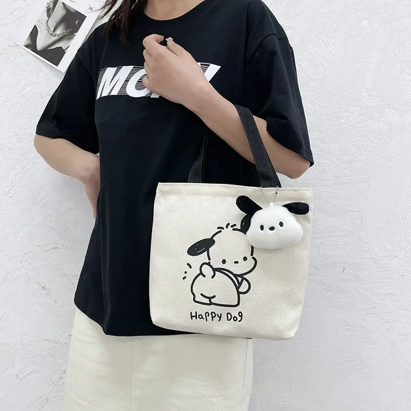 

Kawaii Sanrio Pochacco Handbag Convenient Lunch Box Bag Canvas Small Bag Printing Portable Exquisite Anime Figure Festival Gift