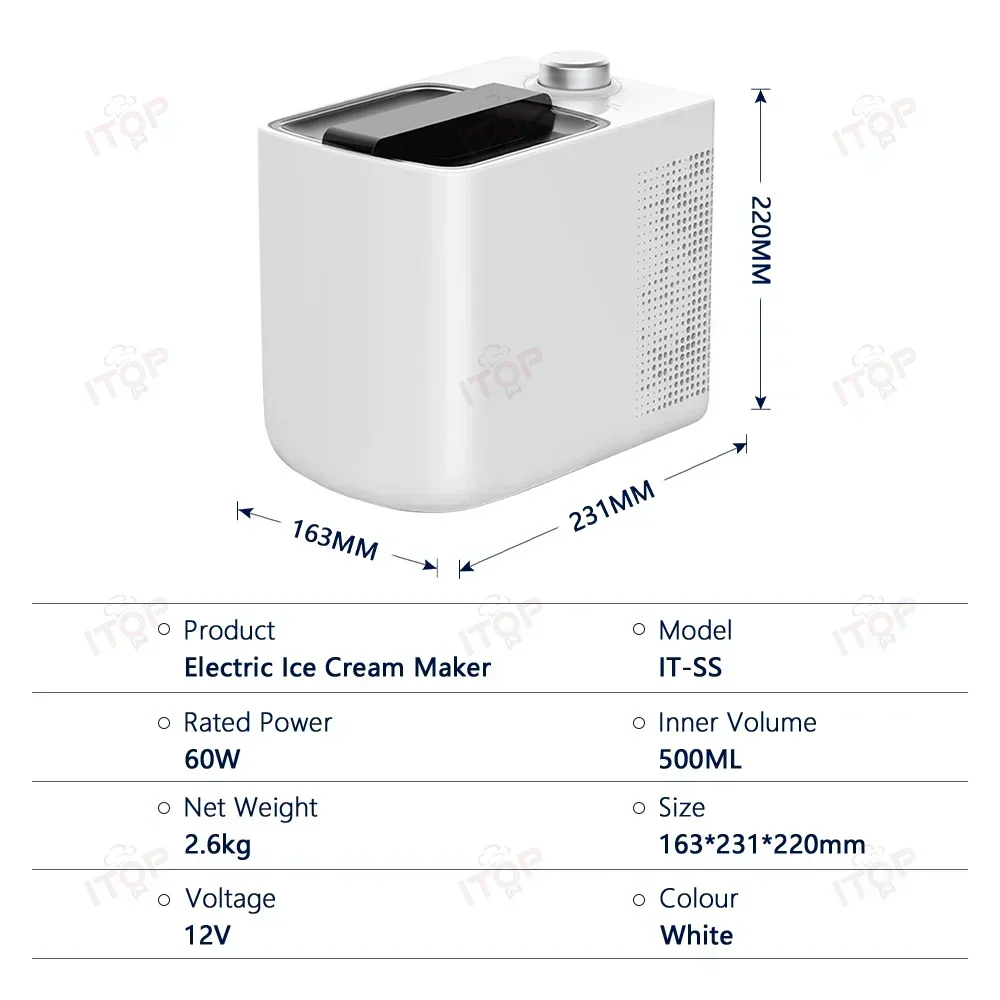 Electric Ice Cream Maker Automatic Yogurt Ice Cream Machine Electronic Refrigeration No Refrigerant Required 110V 220V