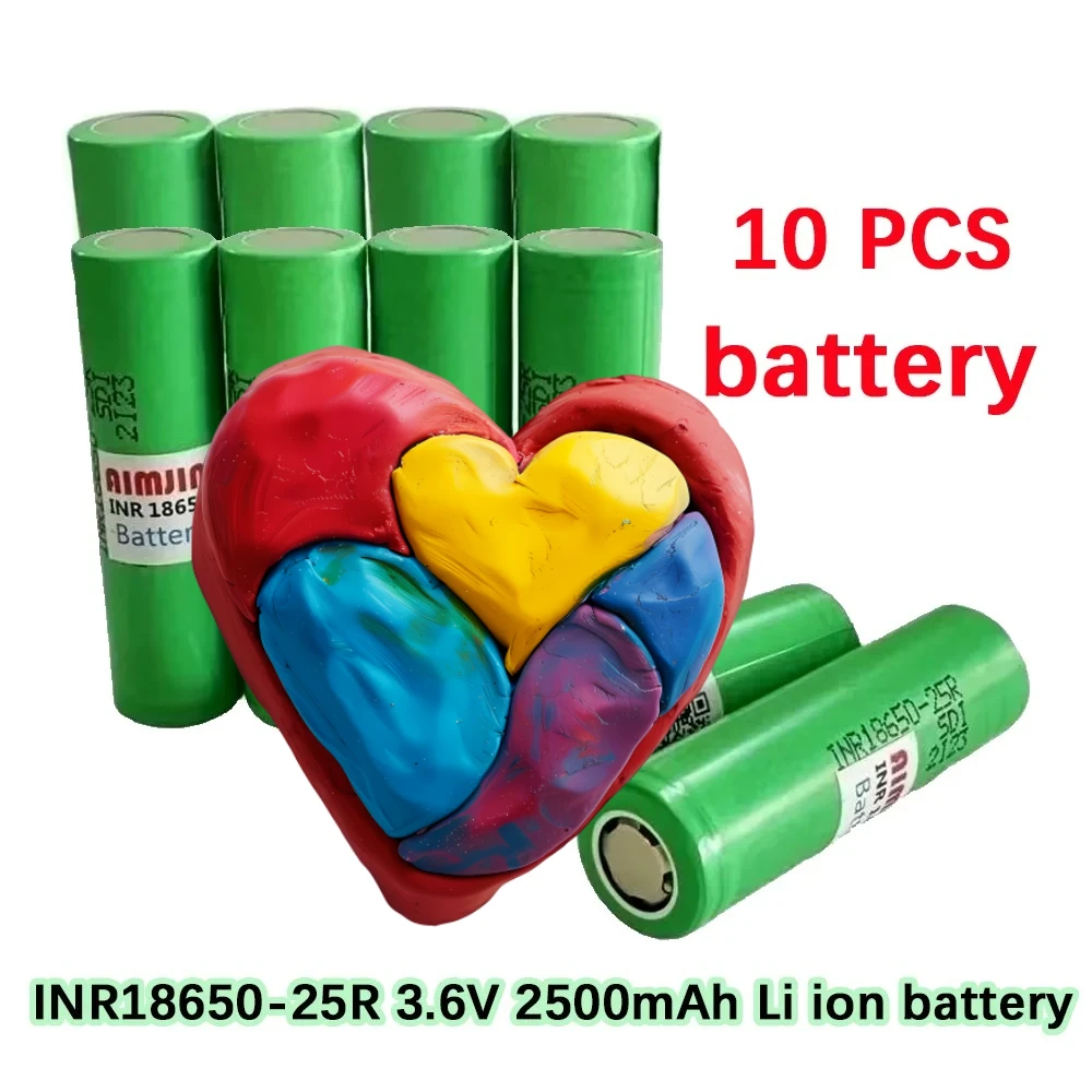 

10 шт. аккумуляторов 3,6 В 2500 мАч 18650 для Samsung INR 18650 25R, литий-ионные сменные внешние батареи